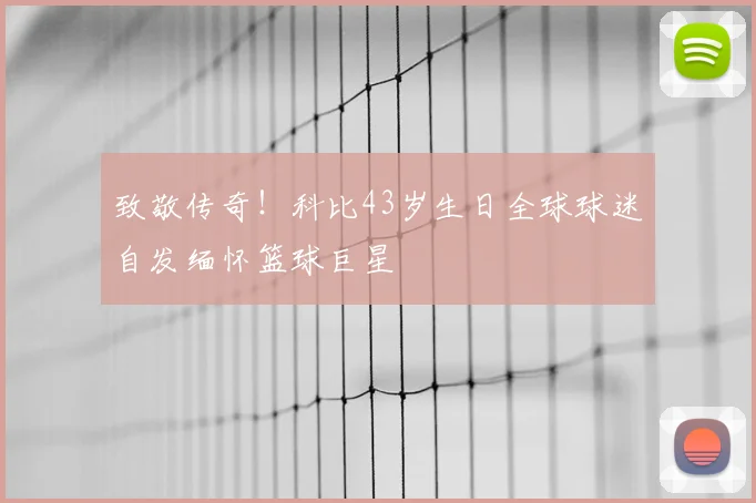 致敬传奇！科比43岁生日全球球迷自发缅怀篮球巨星